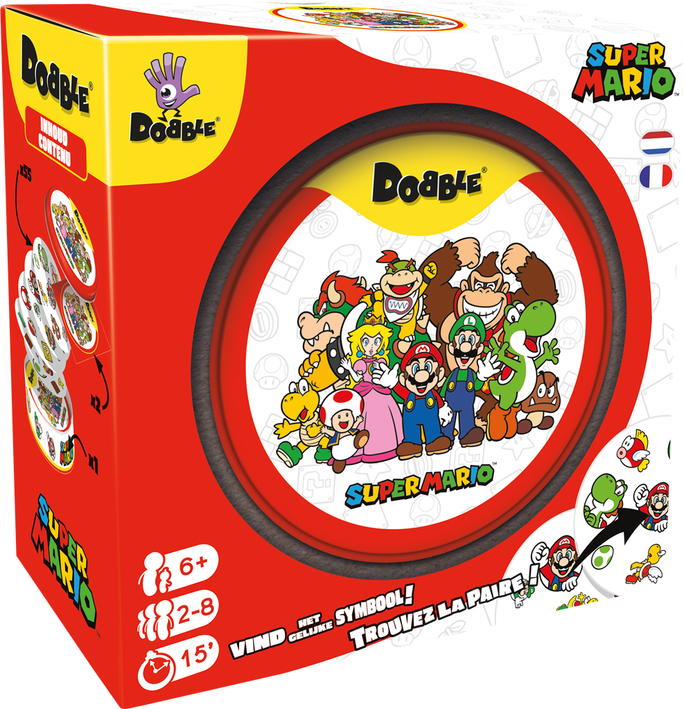 Dobble Mario – Familiespel -  Vind als eerste het juiste Super Mario-symbool! | Vanaf 6 jaar