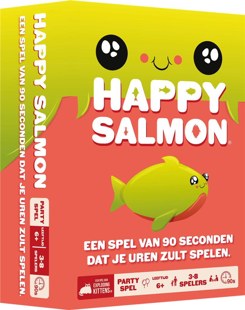 Happy Salmon – Het hilarische partyspel waarbij je niet stil kunt blijven zitten! | Vanaf 6 jaar