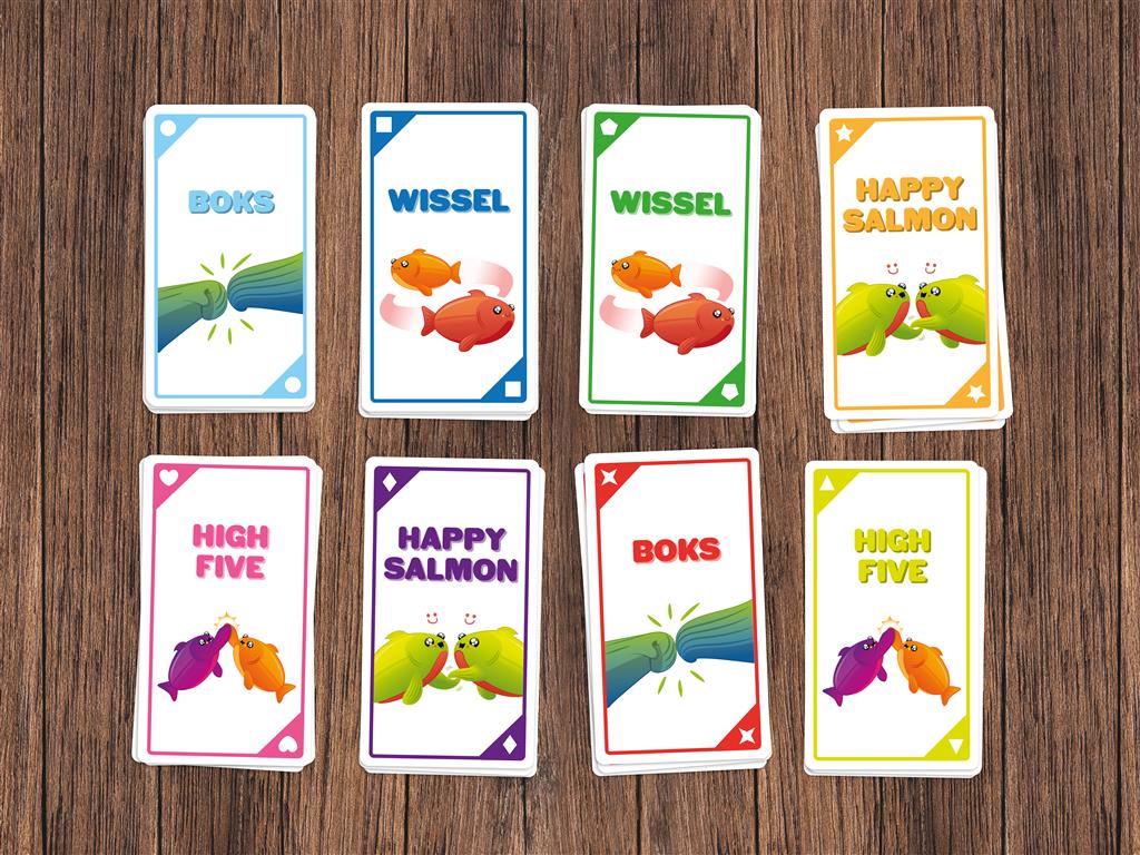 Happy Salmon – Het hilarische partyspel waarbij je niet stil kunt blijven zitten! | Vanaf 6 jaar