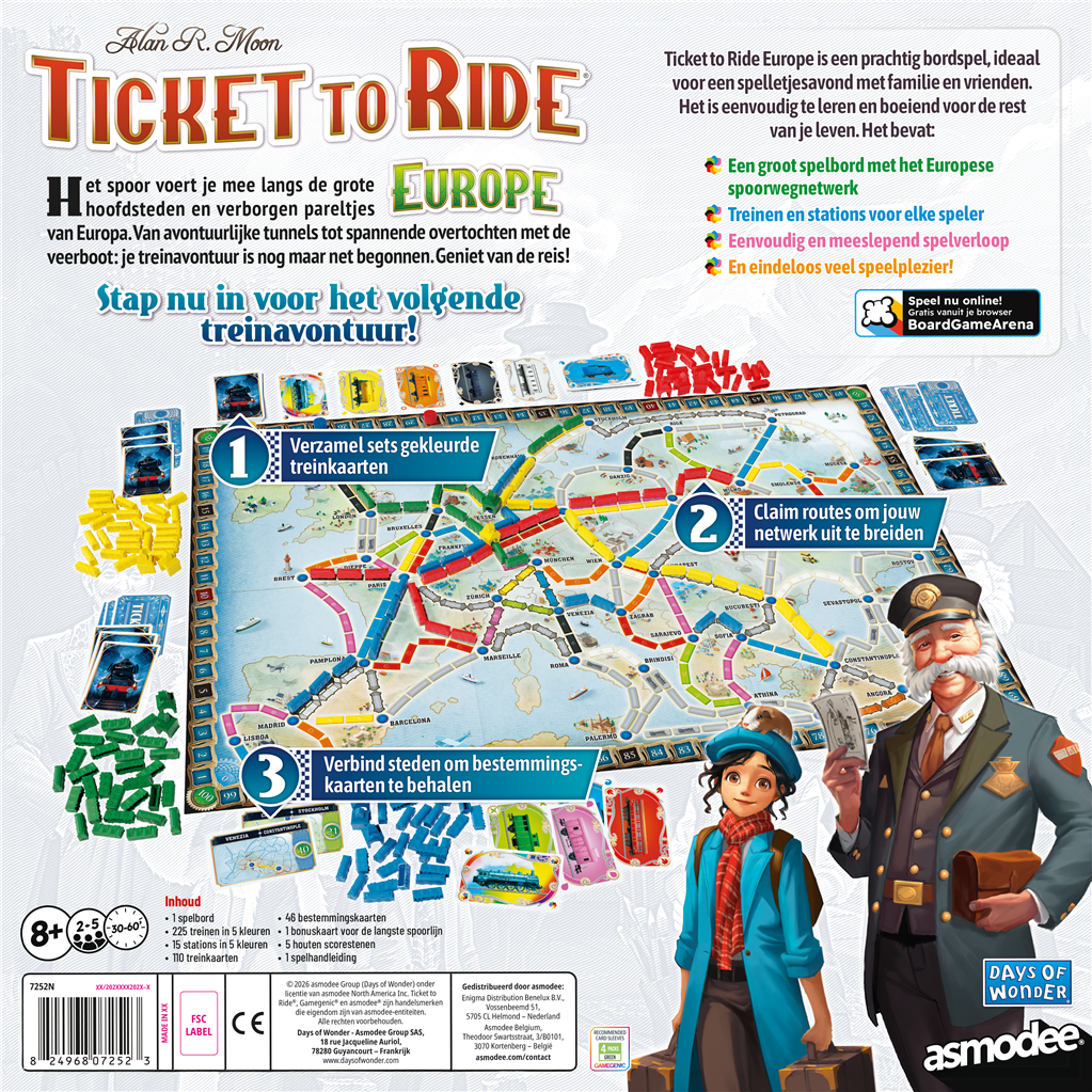 Ticket to Ride: Europe – Bouw jouw spoorweg door Europa | Vanaf 8 jaar